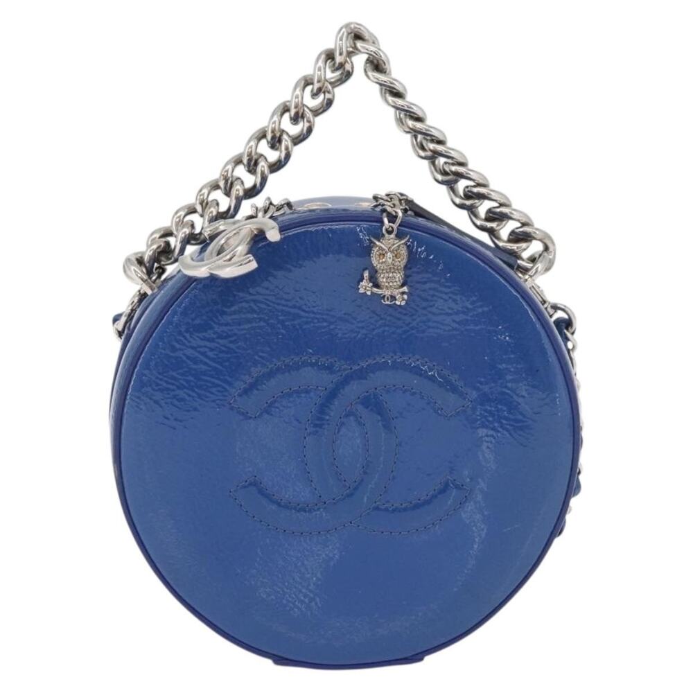 Chanel Matelasse Patent Leather Chain Crossbody Bag Blue